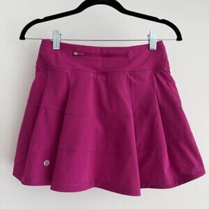 Lululemon Pace Rival Skirt Womens 2 Pink Raspberry Skort Tiered Yoga Workout